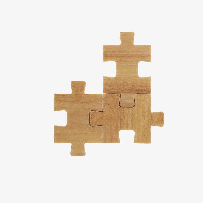 Applique murale design en forme de puzzle en bois - vue 8 sur 8