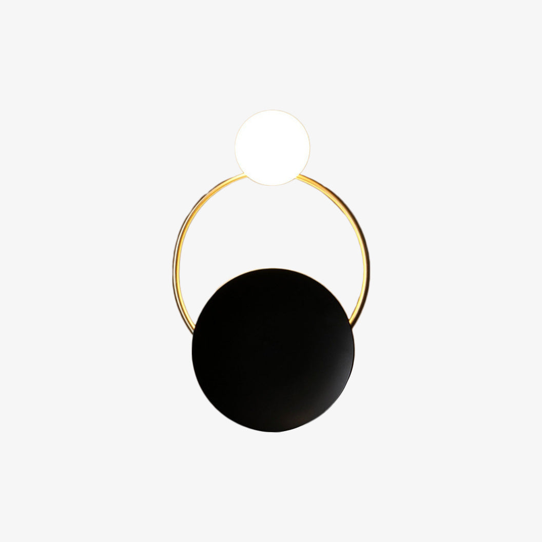 Applique design LED rond et cercles raffinés doré et noir Art - vue 7 sur 7