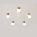 Plafonnier LED en bois et métal à une ou plusieurs lampes