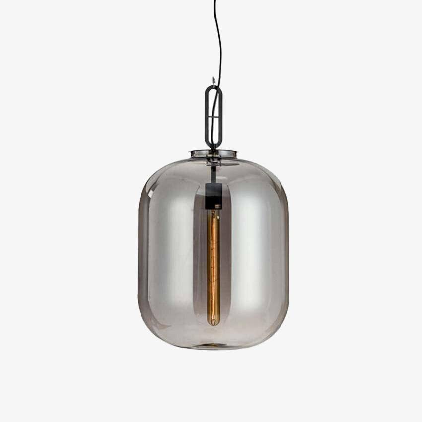 Suspension design en boules en verre coloré fumé