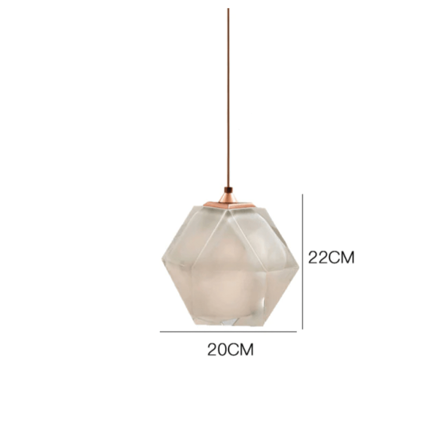 Suspension design diamant coloré en verre cristal