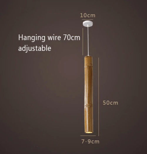 Suspension en bambou LED en forme cylindrique style Hang - vue 5 sur 7