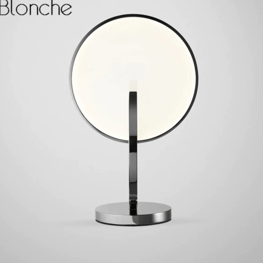 Lampe à poser design LED avec double disque argenté Lee - vue 2 sur 6