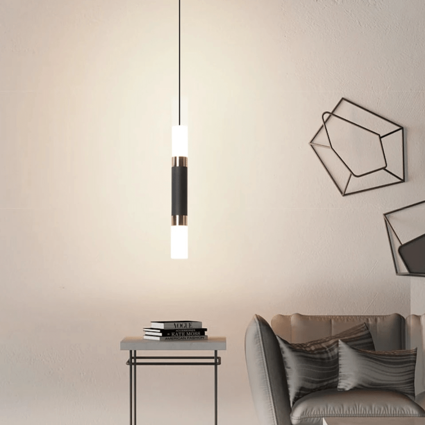 Suspension design LED en tube cylindrique métal Bar - vue 3 sur 12