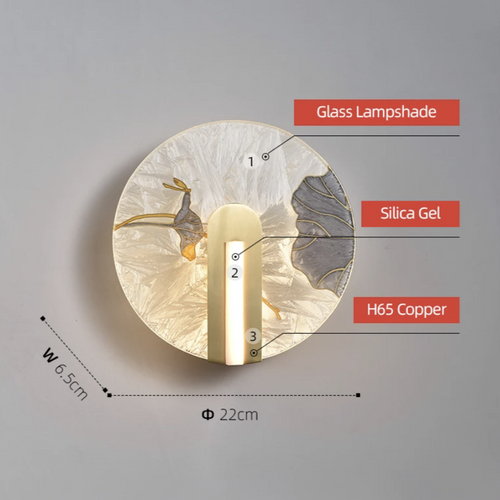 Applique murale design LED style asiatique en verre Yuaming - vue 7 sur 7