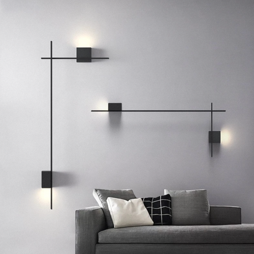 Applique murale design LED carré ou en L métallique Zia - vue 5 sur 13
