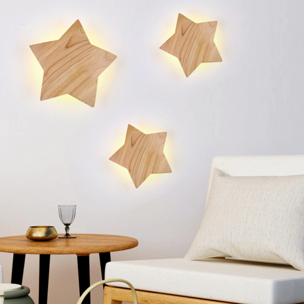 Applique murale pour enfant forme d'étoile en bois Stary - vue 3 sur 6