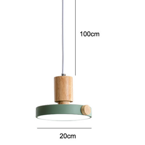 Suspension moderne en bois et abat-jour en métal fin Izore - vue 6 sur 5