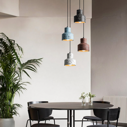 Suspension design en ciment style terrazzo coloré - vue 4 sur 9