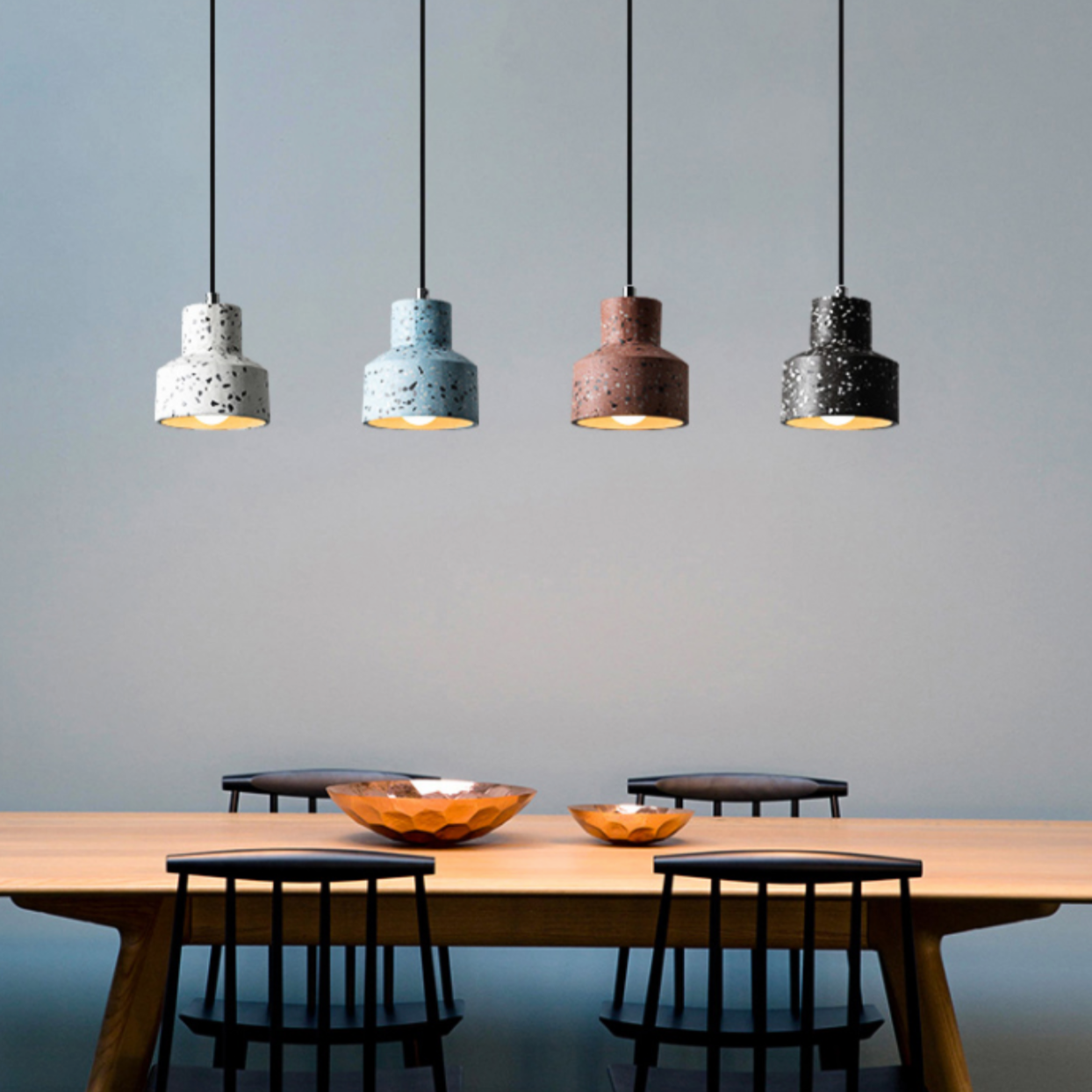 Suspension design en ciment style terrazzo coloré - vue 2 sur 9