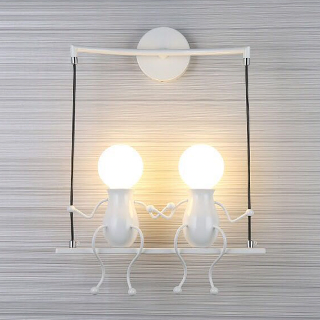 Applique murale LED bonhomme sur balançoire Decoration - vue 6 sur 7