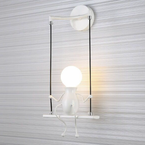 Applique murale LED bonhomme sur balançoire Decoration - vue 8 sur 7