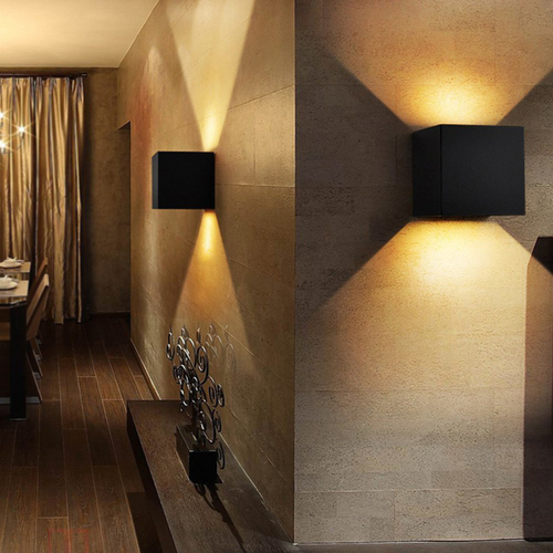 Applique murale LED design en cube (noir, blanc ou gris) - vue 4 sur 6