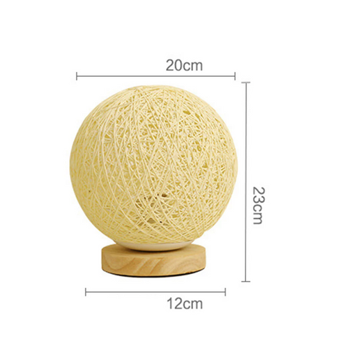 Lampe de chevet boule en bois - vue 7 sur 6