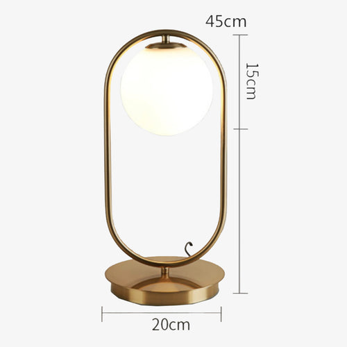 Lampe à poser design LED avec anneau en métal et boule en verre Chao - vue 6 sur 5