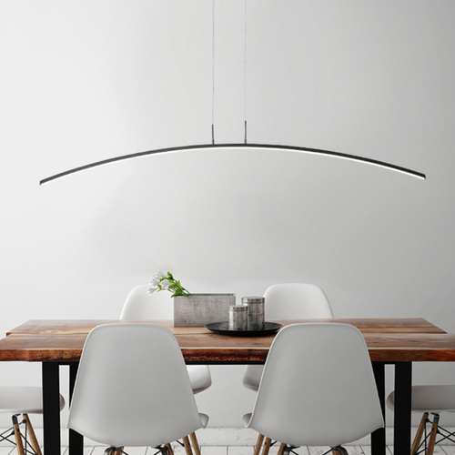 Lustre design moderne à LED arc de cercle - vue 4 sur 5