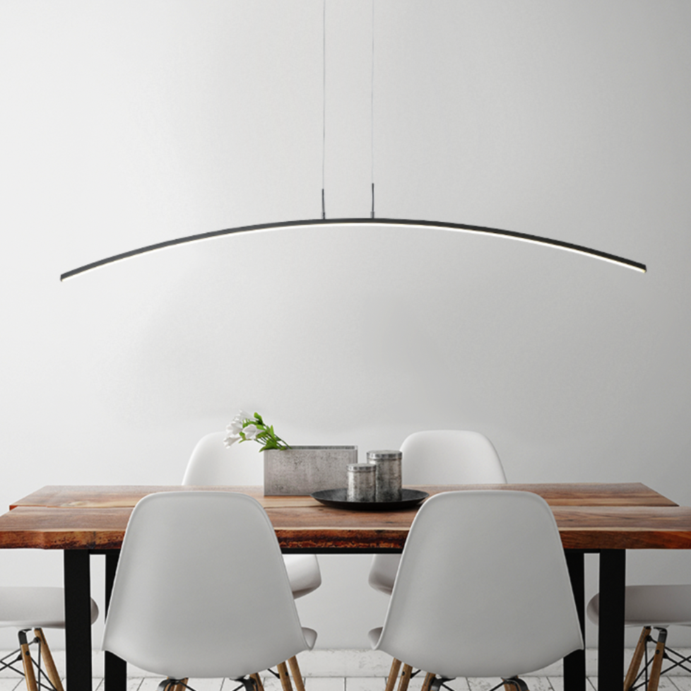 Lustre design moderne à LED arc de cercle - vue 3 sur 5