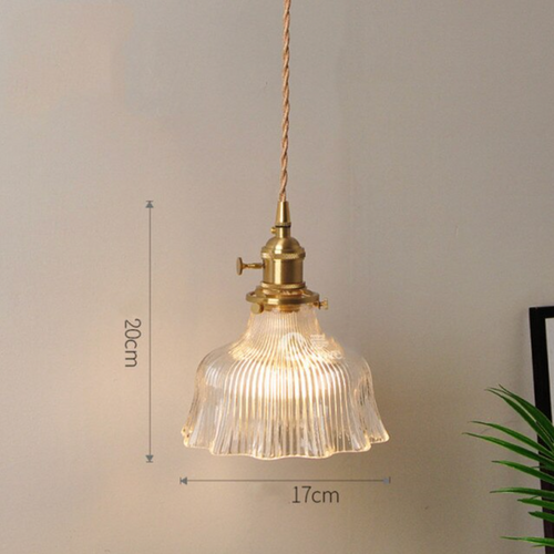 Suspension vintage LED avec abat-jour en verre Finnian - vue 32 sur 31