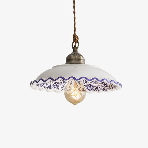 Suspension moderne LED abat-jour en céramique blanc Riya - vue 7 sur 7