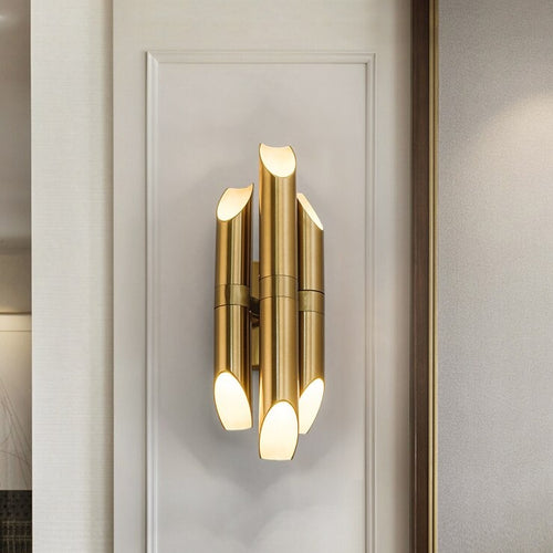 Applique murale moderne LED en tube doré Corden - vue 3 sur 7
