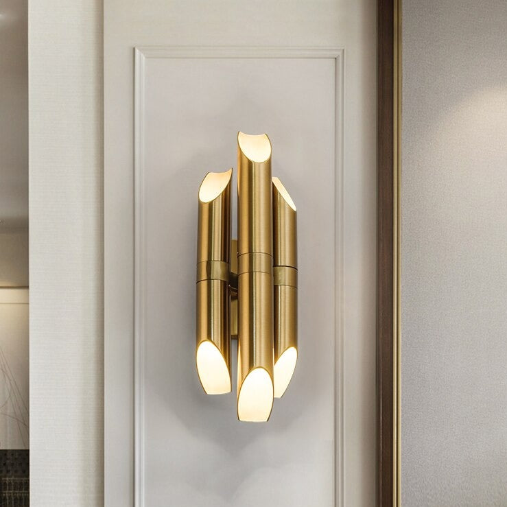 Applique murale moderne LED en tube doré Corden - vue 2 sur 7