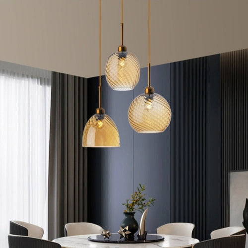 Suspension moderne LED avec abat-jour en verre Alvaro - vue 6 sur 13