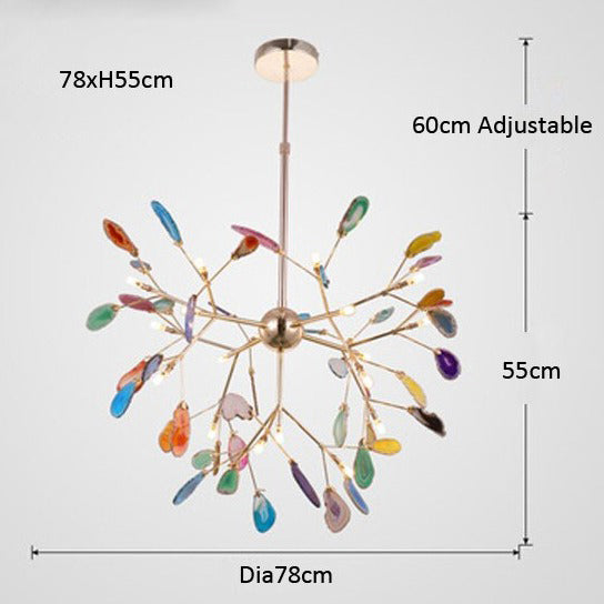 Lustre moderne en cristal LED coloré Sariya - vue 15 sur 17