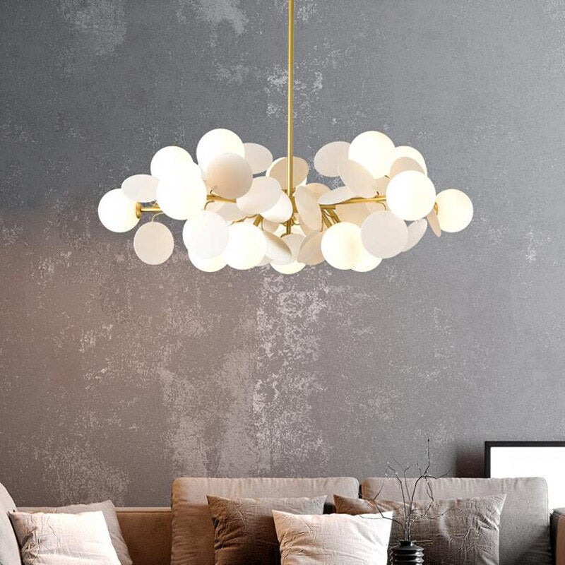 Lustre moderne en forme de nuage avec boules en verre Rivers - vue 3 sur 16