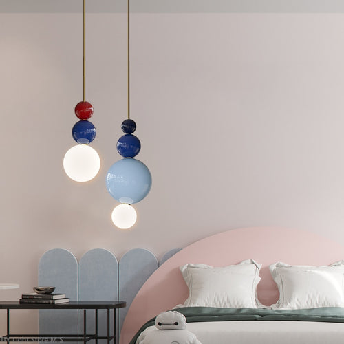 Suspension moderne en métal et boules colorés Ginna - vue 4 sur 10