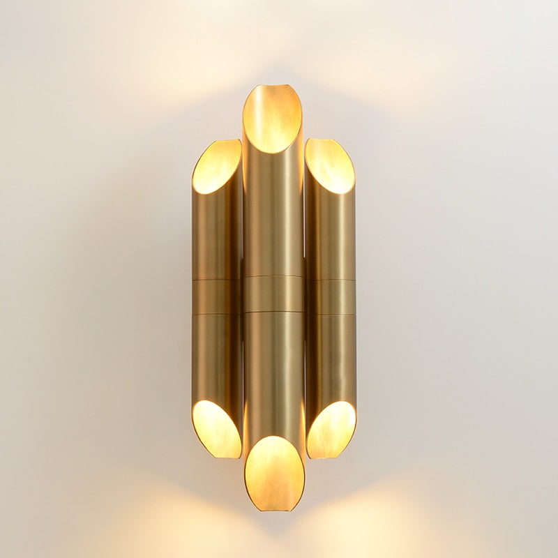 Applique murale moderne LED en tube doré Corden - vue 5 sur 7