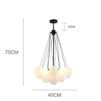 Lustre design avec multiples boules en verre Triz - vue 8 sur 11