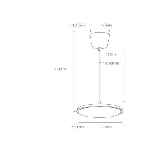 Suspension LED avec abat-jour plat arrondi Sysley - vue 9 sur 8
