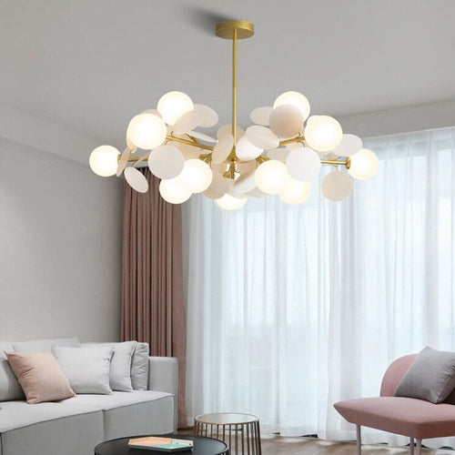 Lustre moderne en forme de nuage avec boules en verre Rivers - vue 3 sur 16