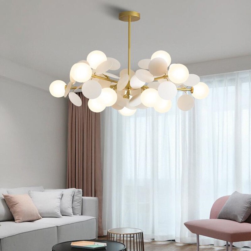 Lustre moderne en forme de nuage avec boules en verre Rivers - vue 2 sur 16