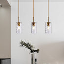 Suspension avec abat-jour en verre cylindrique Raven