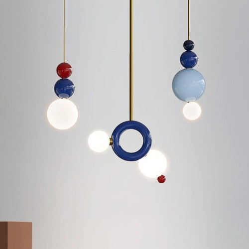 Suspension moderne en métal et boules colorés Ginna - vue 3 sur 10