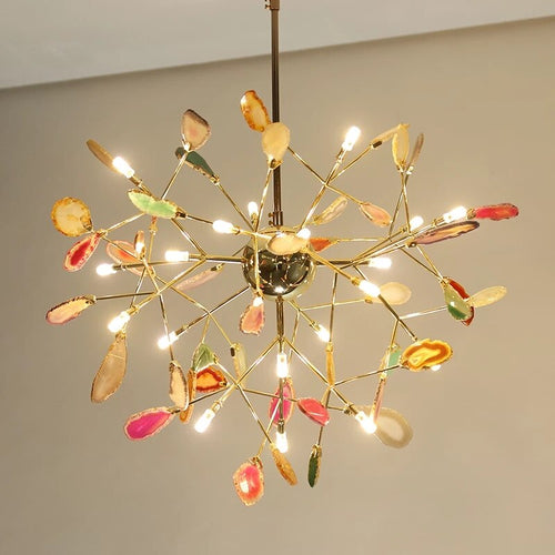 Lustre moderne en cristal LED coloré Sariya - vue 6 sur 17