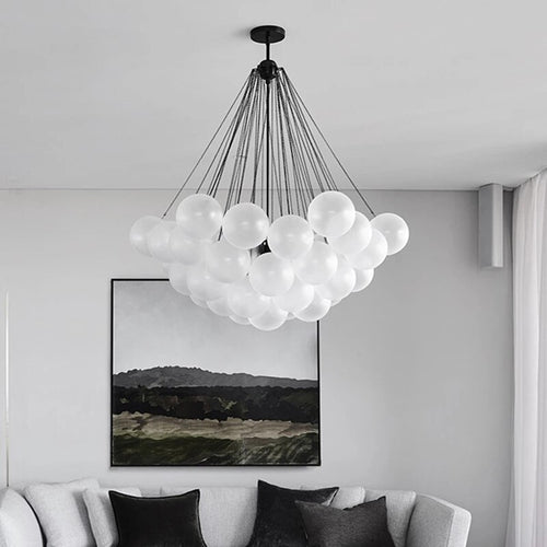 Lustre design avec multiples boules en verre Triz - vue 6 sur 11