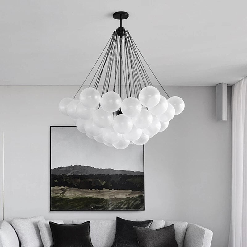 Lustre design avec multiples boules en verre Triz - vue 5 sur 11