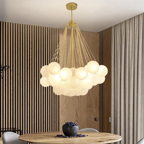 Lustre design avec multiples boules en verre Triz - vue 5 sur 11