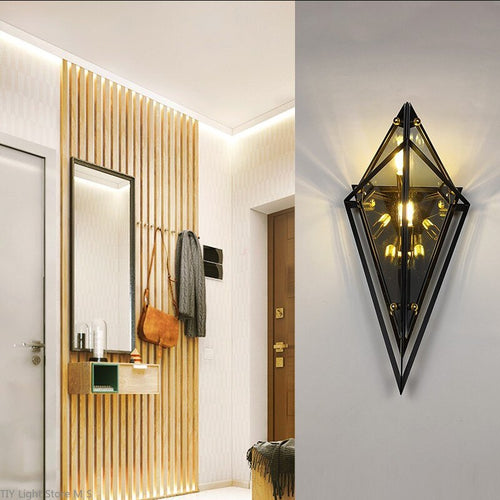 Applique murale rétro LED en verre fumé Klais - vue 5 sur 6