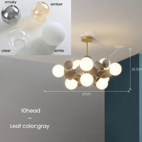 Lustre moderne en forme de nuage avec boules en verre Rivers - vue 14 sur 16