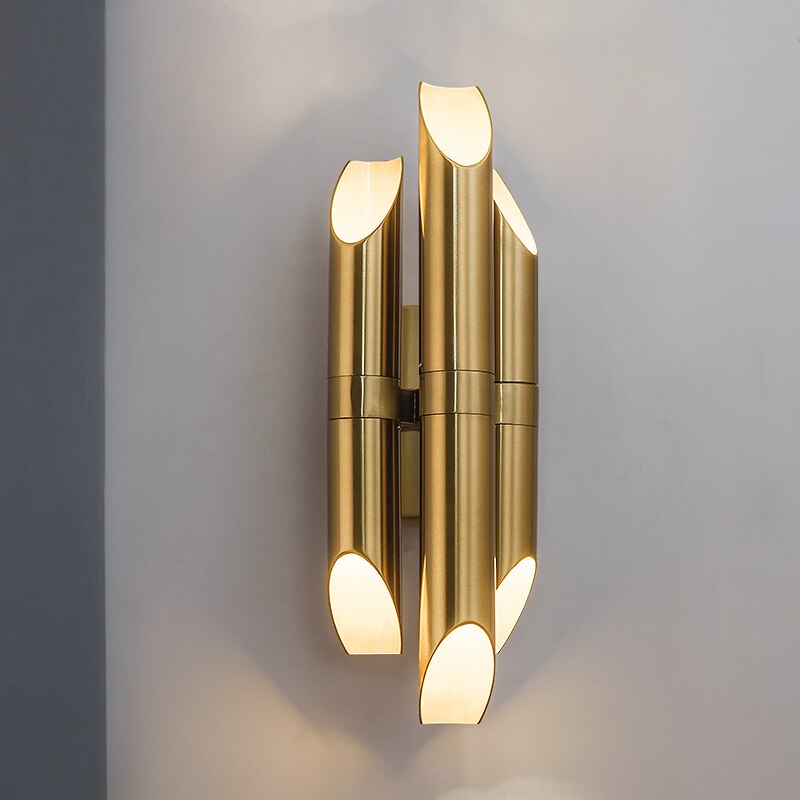 Applique murale moderne LED en tube doré Corden - vue 6 sur 7