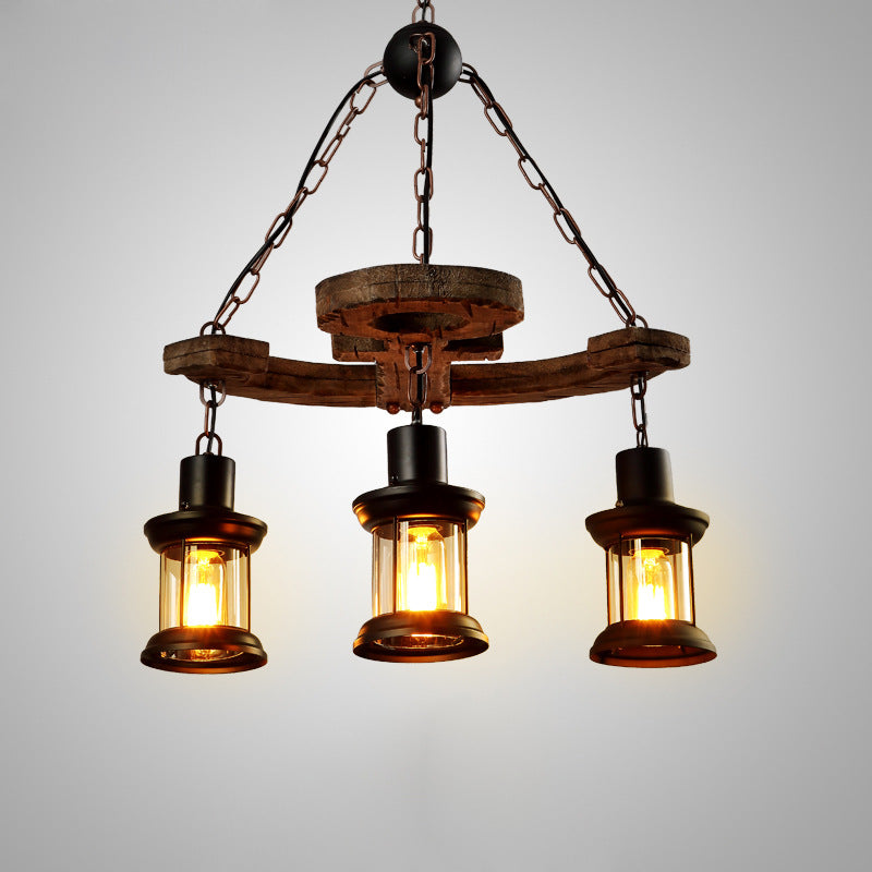 Lustre vintage avec base en forme d'ancre en bois Alaska - vue 8 sur 10