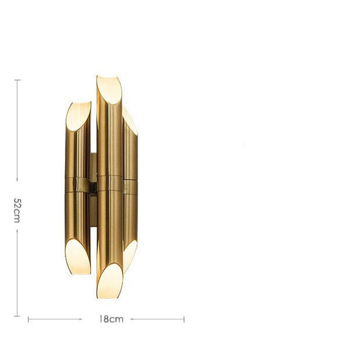 Applique murale moderne LED en tube doré Corden - vue 8 sur 7