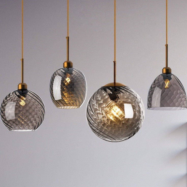 Suspension moderne LED avec abat-jour en verre Alvaro - vue 6 sur 13
