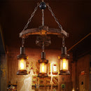 Lustre vintage avec base en forme d'ancre en bois Alaska