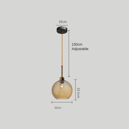 Suspension moderne LED avec abat-jour en verre Alvaro - vue 10 sur 13