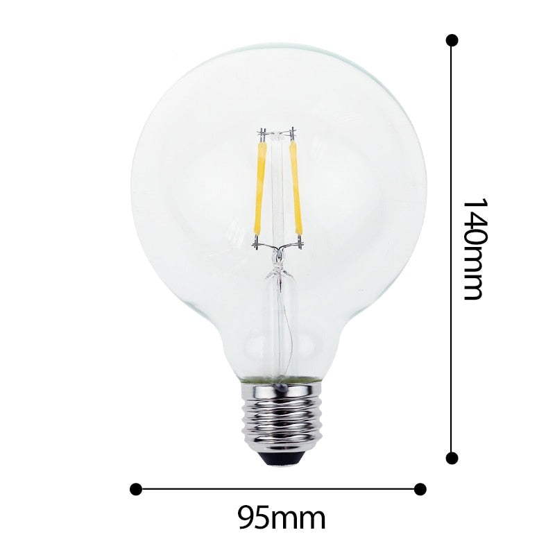 Ampoule globe E27 LED filament à incandescence Edison - vue 2 sur 2