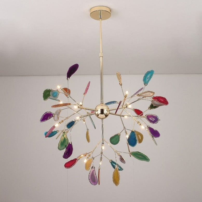 Lustre moderne en cristal LED coloré Sariya - vue 7 sur 17